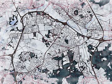Kaart van Sankt Augustin in de stijl 'White Winter' van Maporia