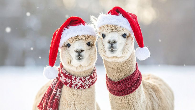 Cute alpacas at Christmas... by Ans Bastiaanssen
