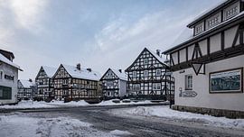 Herleshausen half-timbered houses in winter by Roland Brack