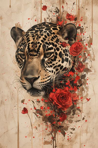 Jaguar Essence - Roses in Rebel - red by Eva Lee