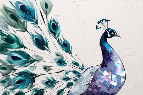 Kleurrijke abstracte pauw