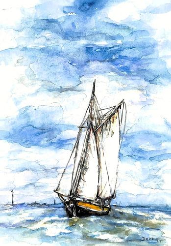 Bateau de pêche sur le chemin du retour.