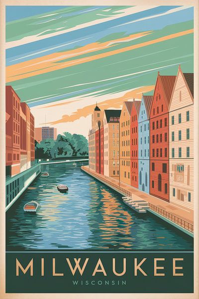 Milwaukee, Wisconsin Vintage Reisposter van Poster Art Shop