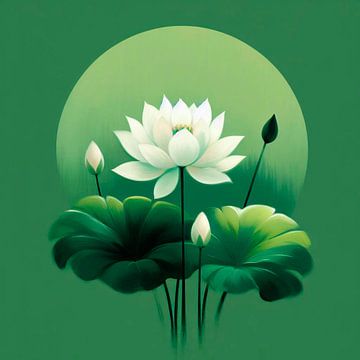 Heiliger Lotus -5 Japandi / Wabi Sabi von Ineke de Rijk