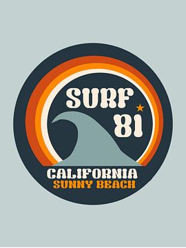 Surf 81 retro poster van H.Remerie Photography and digital art