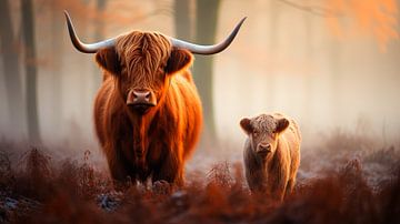 Scottish Highlanders : Le jeune veau sur ByNoukk