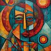 Abstraktes afrikanisches kubistisches Männerporträt von MIROKKU