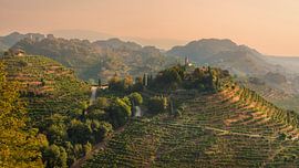 Prosecco hills with San Lorenzo church and Credazzo towers, by Stefano Orazzini