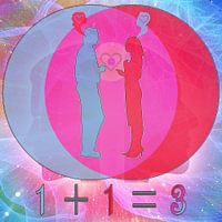 1 + 1 = 3  -  1 Herz + 1 Herz  ergibt eine dritte Herzschwingung