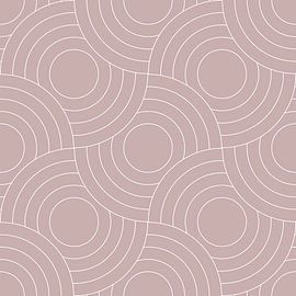 Retro Japanese  pattern. Modern abstract geometric art in old pink and white by Dina Dankers