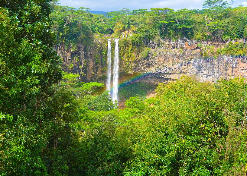 Rainbow at Chamarel Waterfall on Mauritius by Stefanie de Boer