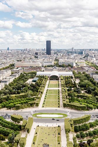 Uitzicht vanaf de Eiffeltoren op Montparnasse, Parijs, Frankrijk - Reisfotografie