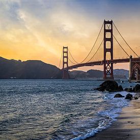 Golden Gate Bridge Sonnenuntergang San Francisco von VanEis Fotografie