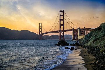 Golden Gate Bridge Sunset San Francisco by VanEis Fotografie