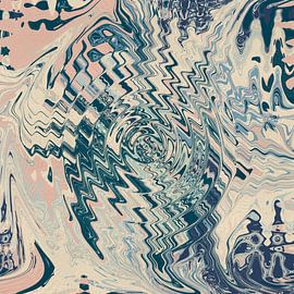 Reflecties. Patroon in abstracte retrostijl uit de jaren 70 van Dina Dankers