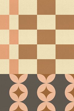 Ruit Retro geometrisch patroon. Moderne abstracte kunst V van Dina Dankers