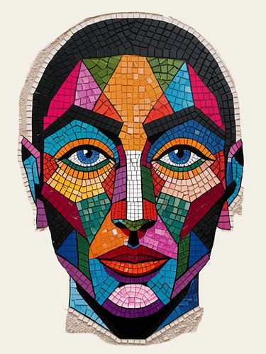 Mosaïque de visages de femmes