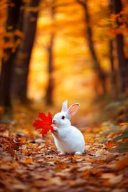Small rabbit autumn by Poster Art Shop