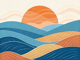 Retro Waves Landschaft von Artistic