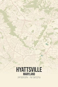 Alte Karte von Hyattsville (Maryland), USA. von Rezona