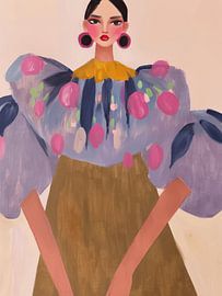 Buntes eklektisches Porträt von Carla Van Iersel