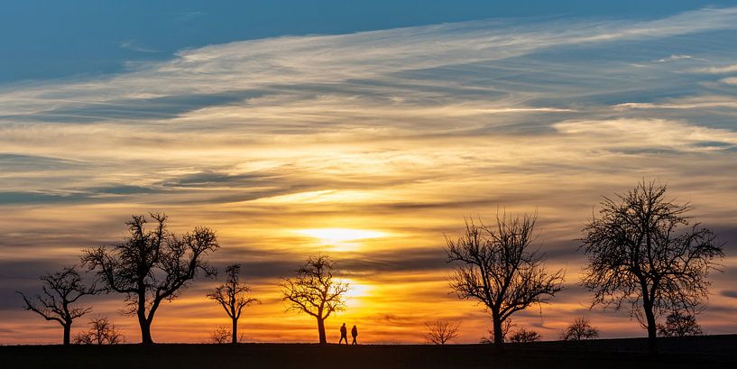 Marche dans la lueur du soir par Uwe Ulrich Grün