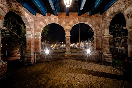 Uitzicht vanaf de waterpoort in Sneek