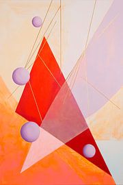 Geometric harmony in shades of red by Poster Art Shop