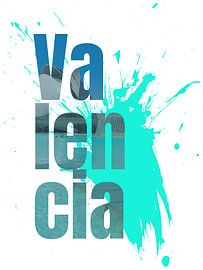 Lettering of the city of Valencia with a splash of colour by LuCreator