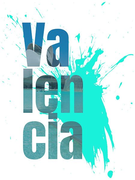 Lettrage de la ville de Valence avec une touche de couleur par LuCreator