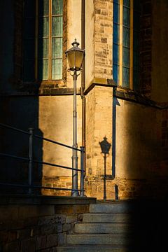 Lantaarn voor de Johanneskerk in Maagdenburg