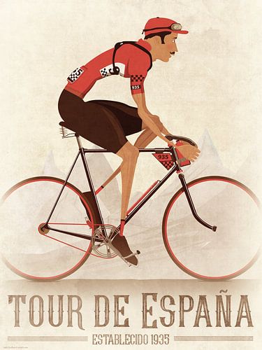 Vintage La Vuelta-wielrenner op fiets