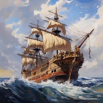 Sailing ship historical light by The Xclusive Art