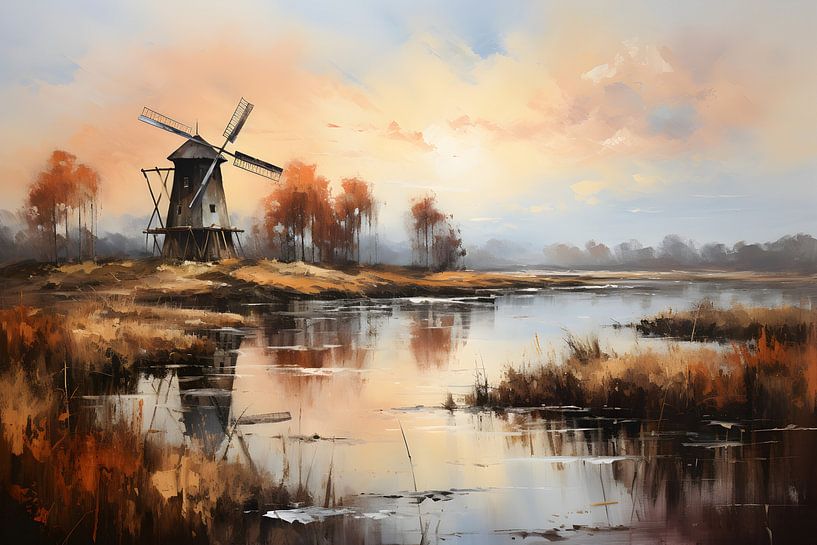Windmill landscape by Heike Hultsch
