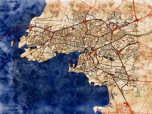 Kaart van La Rochelle in de stijl 'Serene Summer'