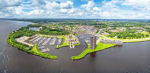 Lucht panorama van de stad Almere in Nederland