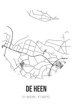 De Heen (Noord-Brabant) | Landkaart | Zwart-wit van Rezona