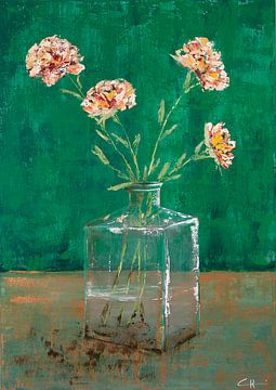 Vase avec des fleurs 'What Makes You Happy&#039 ; sur Claudia Rosa Art