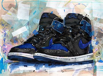 Nike air jordan 1 retro high royal blue malerei. von Jos Hoppenbrouwers