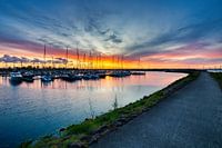 Harbour at sunset