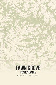 Carte ancienne de Fawn Grove (Pennsylvanie), USA. sur Rezona