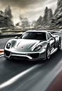Porsche 918 splash art van kevin gorter thumbnail