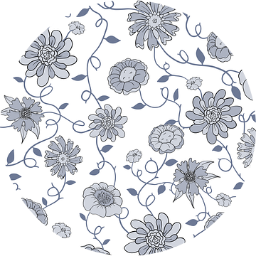 Modern Engeland - wit blauw bloemen van Studio Hinte