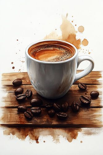 warme  Kop koffie of cappuccino illustratie