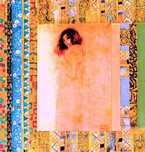 Die Frau in Rosa von Klimt. ( Collage )