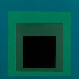 Josef Albers - Hommage aan het vierkant, groen, blauw, zwart, 3. Hoge resolutie van Vivanne