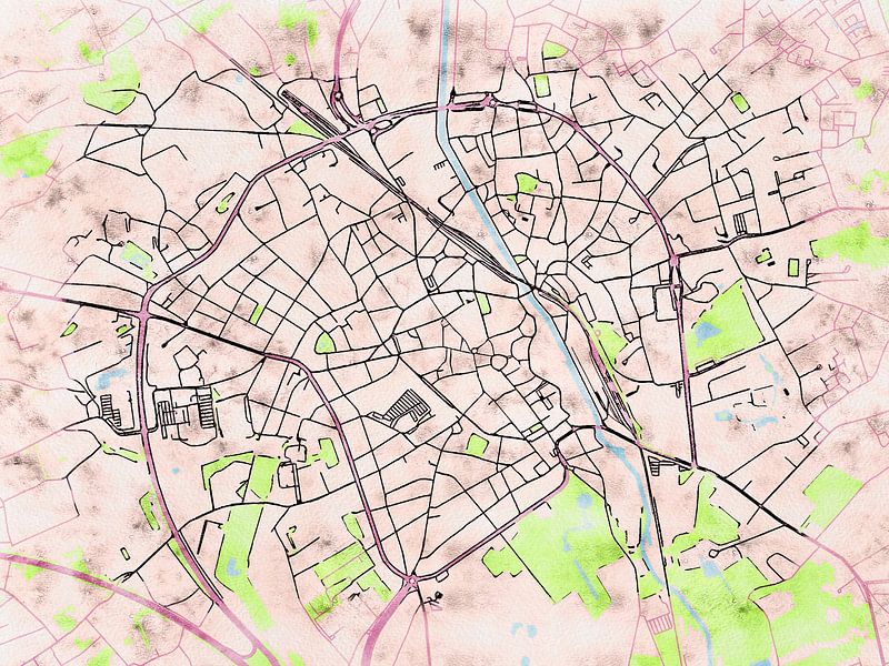Carte de Aalst avec le style 'Soothing Spring' par Maporia