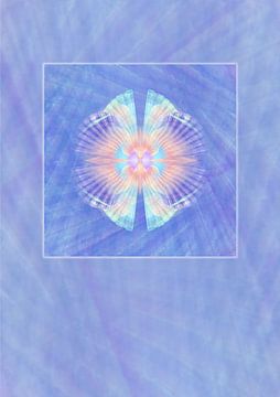 Ornament Muschel in Blau Hochformat von Claudia Gründler