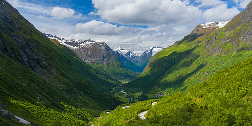 Panorama of Hjelledalen, Vestland, Norway by Henk Meijer Photography
