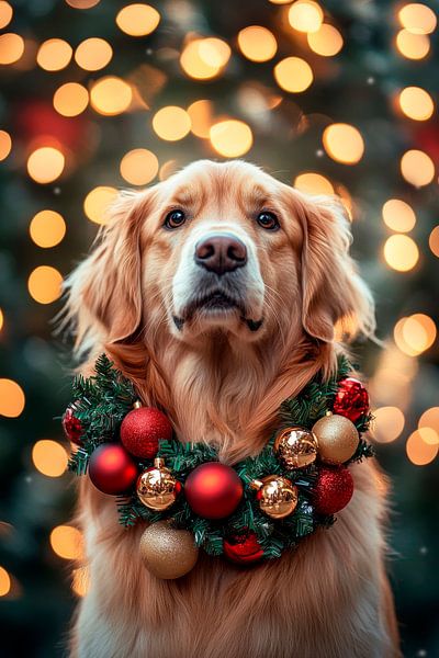 Christmas dog by Poster Art Shop
